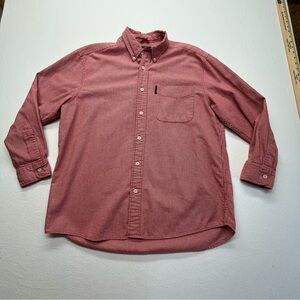 Abercrombie Long Sleeve Button Down Shirt Men's XL Red White Houndstooth Vintage